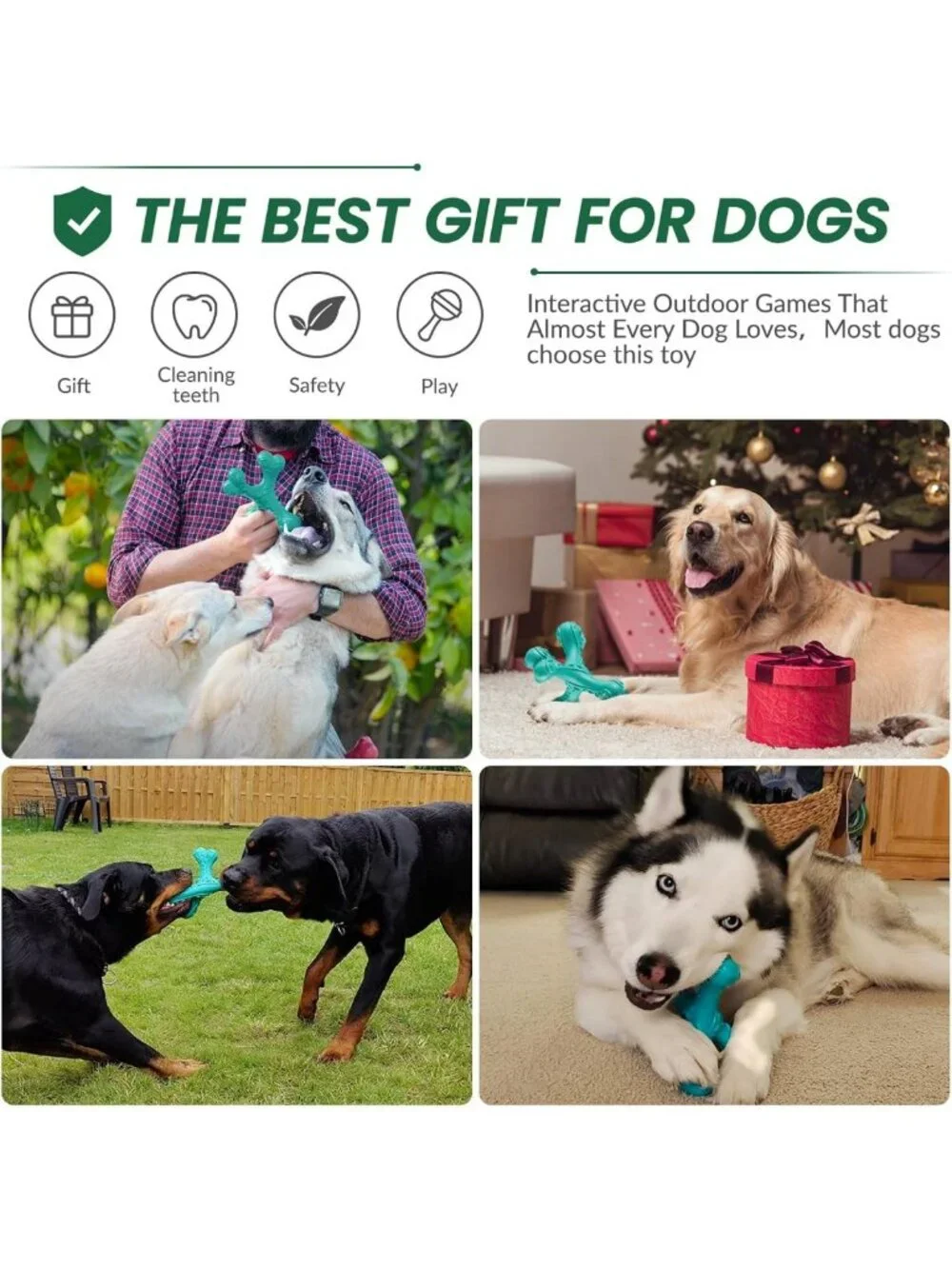 Durable Indestructible Dog Chew Toys for Aggressive Chewers - Large Breed Blue